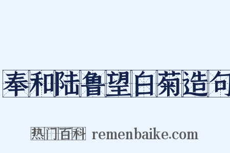 奉和陆鲁望白菊造句是什么意思的图片